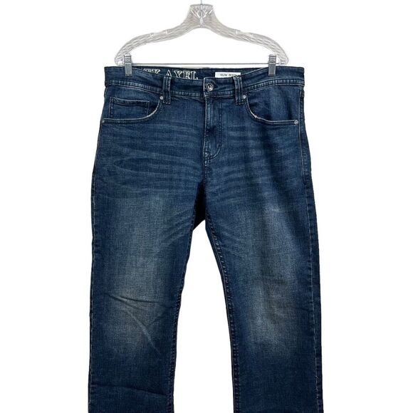 TK Axel Jeans Slim Boot Stretch Straight Leg Zip Fly Blue Men Size 36Wx30L - Picture 2 of 8